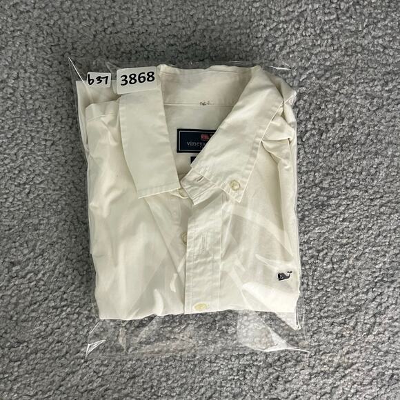 Vineyard Vines Whale Shirt Boy L/16 White Button Down Long Sleeve Classic Collar - Picture 10 of 10